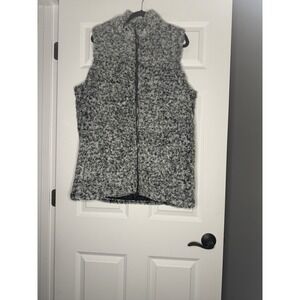 Betseys Boutique Shop Plush Sherpa Vest Xl Gray Black Mix